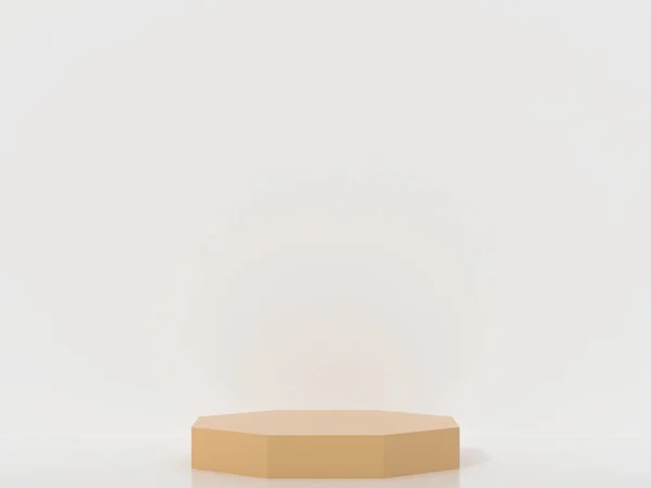 Achteck Podiumsprodukte Zeigen Minimale Mockup Darstellung Farbtrend Minimales Studio Sauberer — Stockfoto