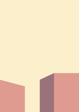 Geometrik mimari arka planı ton renk arkaplanı üzerinde minimum tasarımı var. Soyut modern duvar dekorasyonlu geometrik elementler. vektör illüstrasyonu