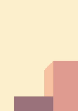 Geometrik mimari arka planı ton renk arkaplanı üzerinde minimum tasarımı var. Soyut modern duvar dekorasyonlu geometrik elementler. vektör illüstrasyonu