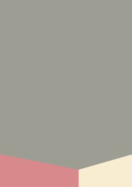 Geometrik mimari arka planı ton renk arkaplanı üzerinde minimum tasarımı var. Soyut modern duvar dekorasyonlu geometrik elementler. vektör illüstrasyonu