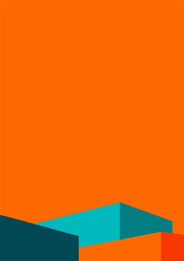 Geometrik mimari arka planı ton renk arkaplanı üzerinde minimum tasarımı var. Soyut modern duvar dekorasyonlu geometrik elementler. vektör illüstrasyonu