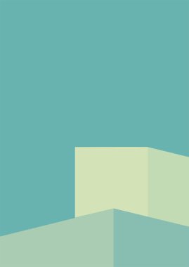 Geometrik mimari arka planı ton renk arkaplanı üzerinde minimum tasarımı var. Soyut modern duvar dekorasyonlu geometrik elementler. vektör illüstrasyonu