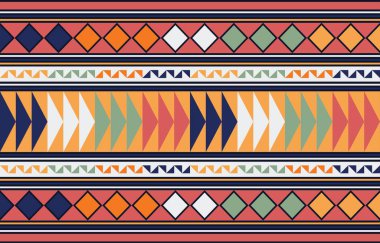 Halı, duvar kâğıdı, tekstil, giysi, arkaplan deseni, doku ve mobilya deseni için soyut Kusursuz Etnik Akha işlemeli kumaş deseni tasarımı. Geometrik sanat.