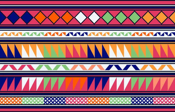 Abstracto Seamless Ethnic Akha Tela Bordada Diseño Patrón Para Textil — Vector de stock