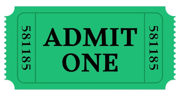 Şanslı Giriş Bir Yeşil Bilet vektör çizimi