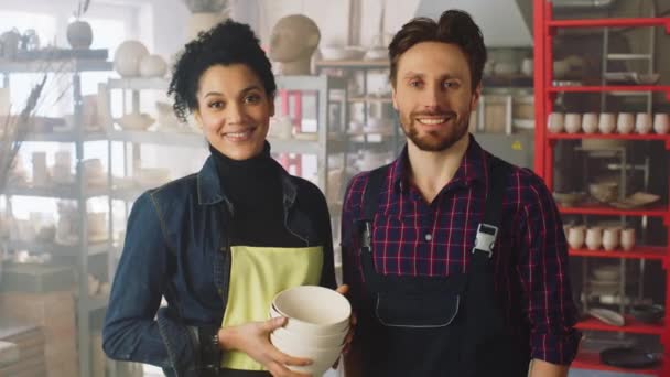 Portrait of Young Ceramic Designers — Stok Video