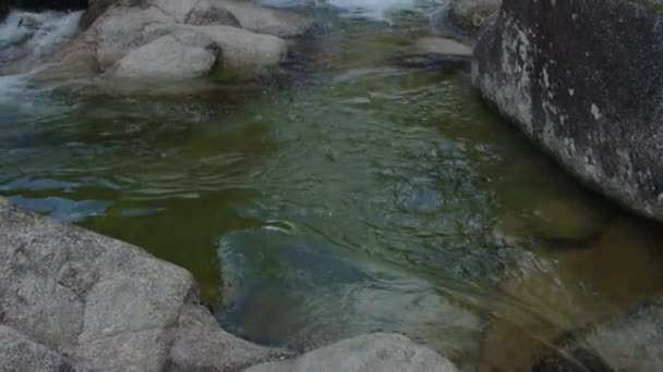 Paisaje Orilla Rocosa Del Río Las Montañas Hermosa Naturaleza Salvaje — Vídeos de Stock