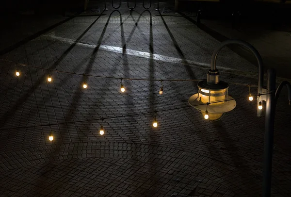 Licht Nacht Met Leidende Lijnen Schaduwen — Stockfoto