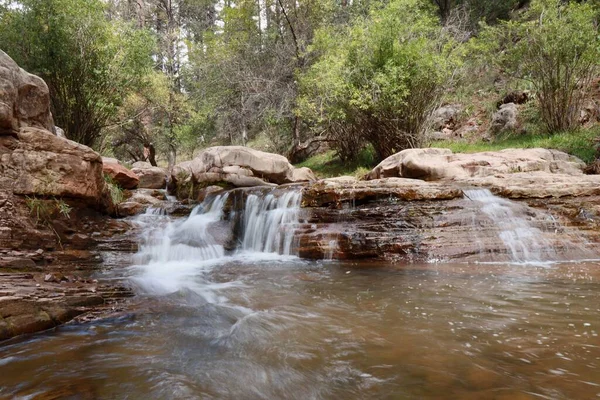 Cachoeiras Longo Tonto Creek Nos Arredores Payson Arizona Floresta Nacional — Fotografia de Stock