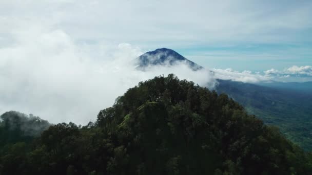 Picos Revelam Lapso Tempo Montanha Abang Agung Cimeiras Vulcão Trilha — Vídeo de Stock