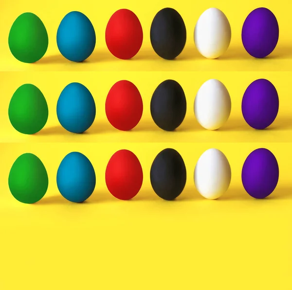 Huevos Colores Sobre Fondo Amarillo Las Vidas Los Negros Importan — Foto de Stock