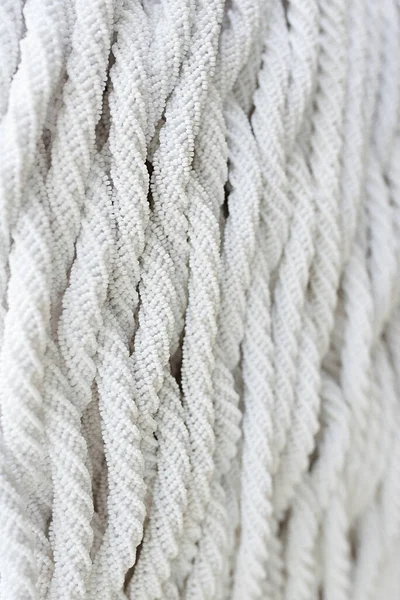 White Beaded Weaving Texture Close — Stock Photo, Image