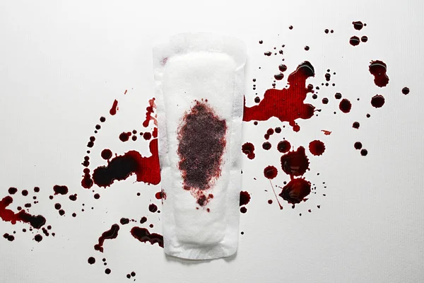 Tampoane Sanitare Feminine Sânge Menstruație Asistență Medicală Concept Igienă Intimă — Fotografie, imagine de stoc