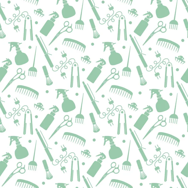 Vector Seamless Patterary Illustration Professional Hair Dresser Tools Barbershop Beauty — 스톡 벡터