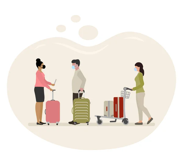 Vektorové Ilustrace Lidé Kufry Dovolená Turistický Cestovní Životní Styl Obchodní — Stockový vektor
