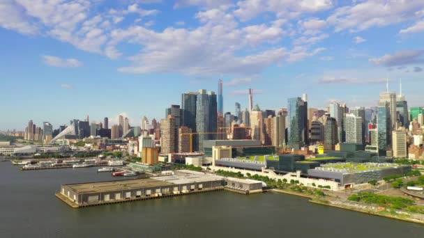 Questo Video Mostra Bellissime Viste Aeree Del Westside Manhattan Jersey — Video Stock