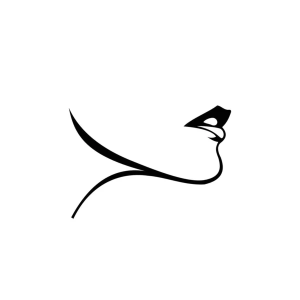 Minimalistyczna Sylwetka Kobiecej Twarzy Elegancki Wektor Szyi Logo Salonu Piękności — Wektor stockowy