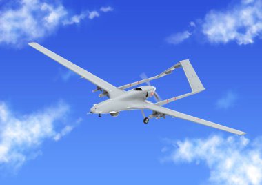  Bayraktar TB2 İnsansız hava aracı bulutların arasında süzülüyor.