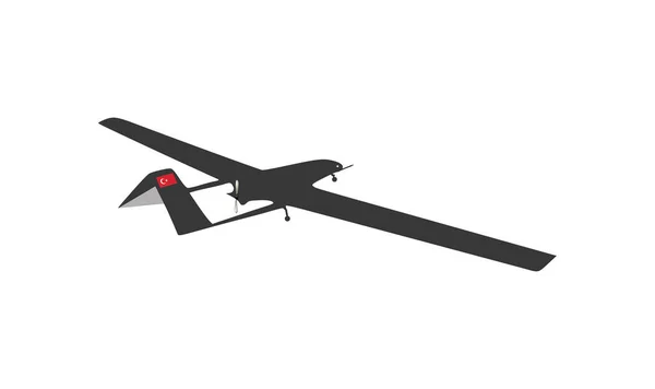 Unbemanntes Luftfahrzeug Bayraktar Tb2 Siha Silhouettenvektor Auf Weißem Hintergrund Vektorzeichnung — Stockvektor