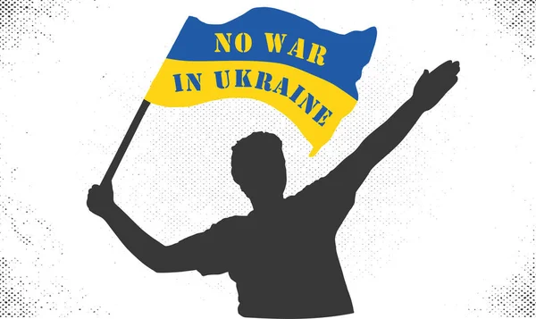 Stoppt Den Krieg Der Ukraine Hält Ein Transparent Mit Der — Stockvektor