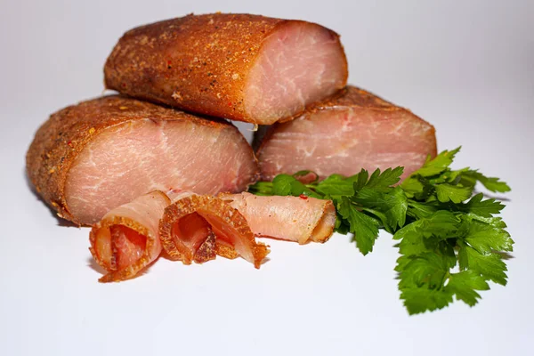 Turkey meat with greens and spices. Dried delicious turkey meat