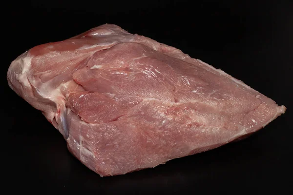 Kalkonbitar Med Kött Ekologiskt Kalkonkött Med Grönt — Stockfoto