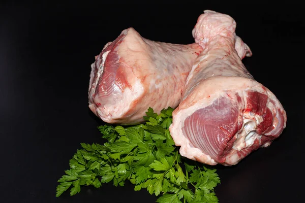 Bacchette Tacchino Con Pelle Carne Tacchino Biologica Con Verdure — Foto Stock