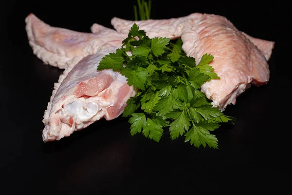 Deliciosas Alas Pavo Carne Pavo Ecológico Con Verduras —  Fotos de Stock
