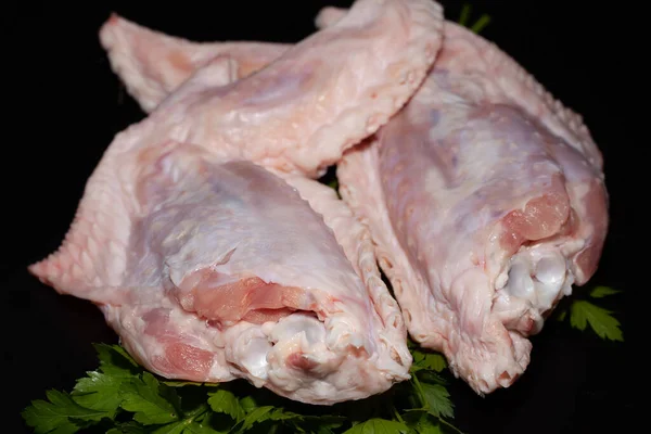 Deliciosas Alas Pavo Carne Pavo Ecológico Con Verduras —  Fotos de Stock