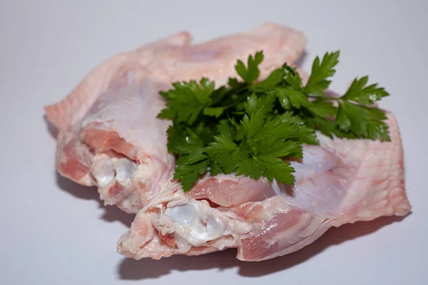 美味的火鸡翅膀蔬菜有机火鸡肉 — 图库照片
