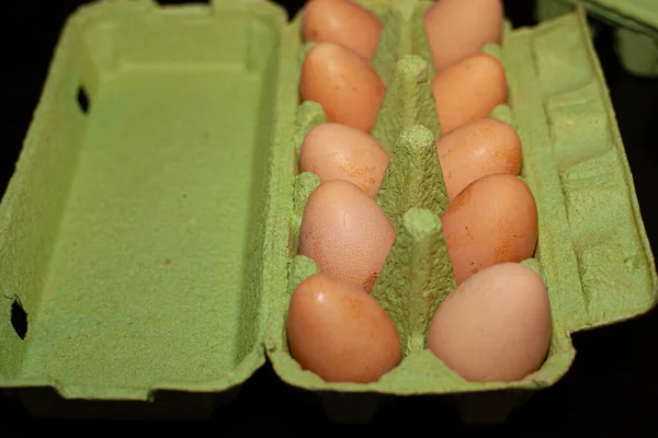 Huevos Gallina Guinea Una Caja — Foto de Stock