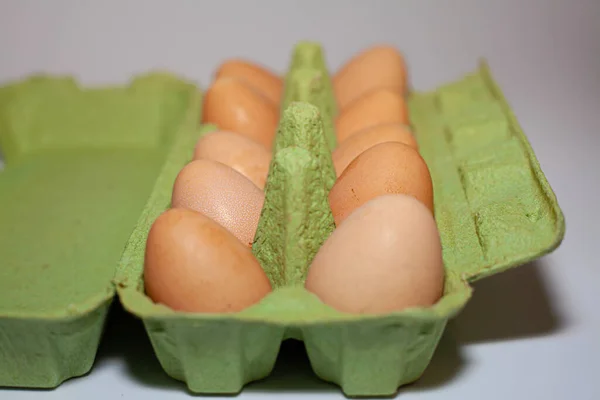 Huevos Gallina Guinea Una Caja — Foto de Stock