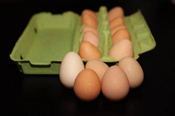 Gine tavuğu yumurtaları bir kutuya konur.