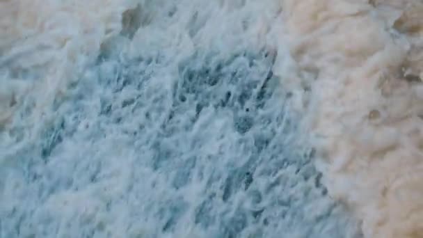 Dirty Sparkling Water Enters River Environmental Water Pollution Ecological Water — Stock Video