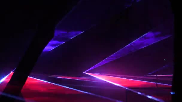 Rayons Projection Laser Dans Fumée Rayons Laser Dans Brouillard — Video