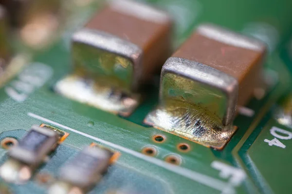 Elektronisch Bord Met Radio Onderdelen Chip Processor Van Elektronisch Apparaat — Stockfoto