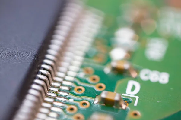 Elektronisch Bord Met Radio Onderdelen Chip Processor Van Elektronisch Apparaat — Stockfoto