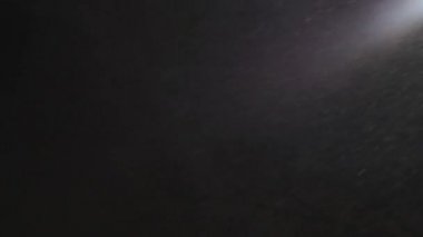 Güçlü bir rüzgar fenerde kar savurur.