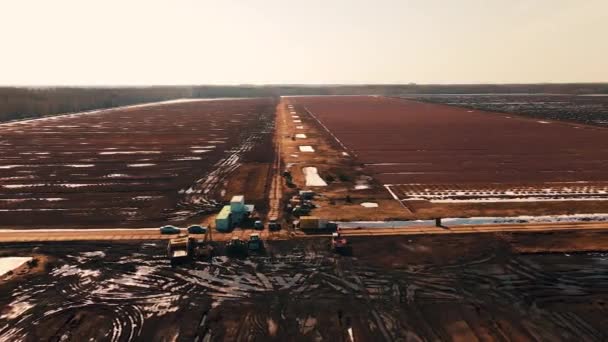 Local Extracção Turfa Áreas Drenadas Pântano São Usadas Para Extração — Vídeo de Stock