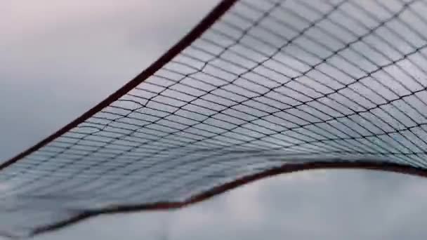 Волейбольна Мережа Рухається Сильними Вітрами Вибірковий Який Фокус — стокове відео