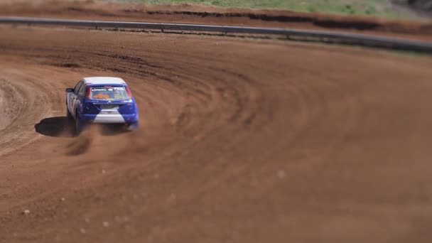 Coche Buggy Competición Una Pista Tierra Luchando Por Primer Lugar — Vídeos de Stock