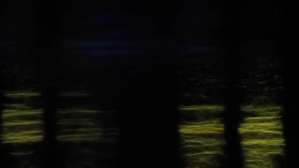 Odbicie Światła Ciemnych Wodach Rzeki Lampy Led Odbijają Się Bieżącej — Wideo stockowe