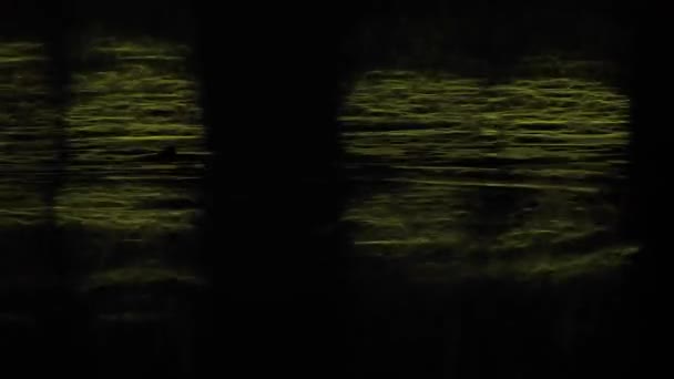 Αντανάκλαση Του Φωτός Στα Σκοτεινά Νερά Του Ποταμού Λαμπτήρες Led — Αρχείο Βίντεο