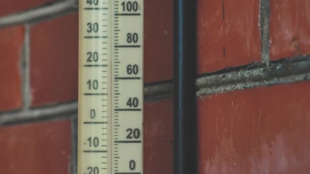 Thermometer Shows Temperature Old Temperature Gauge — Video