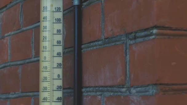 Thermometer Shows Temperature Old Temperature Gauge — Wideo stockowe