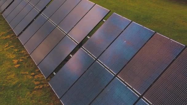 Flying Solar Generators Ecology Solar Power Station Panels Fields Green — Wideo stockowe