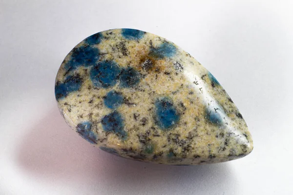 Cabochon Goccia Diaspro Granito Azzurrite Blu Goccia Pioggia Bianco Granito — Foto Stock