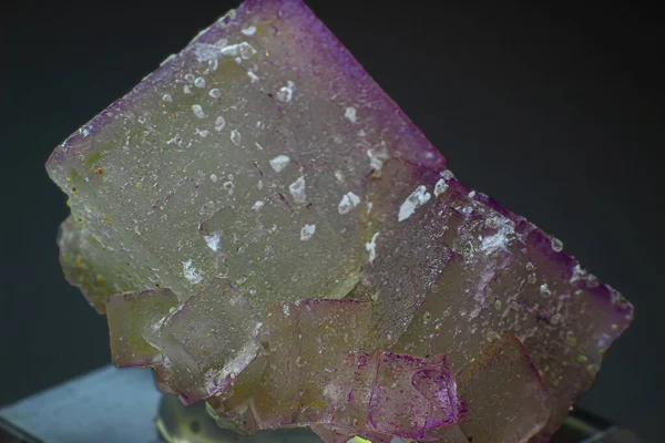 Clúster Cristal Fluorita Perfectamente Cúbico Macro Púrpura Aislado Sobre Fondo —  Fotos de Stock