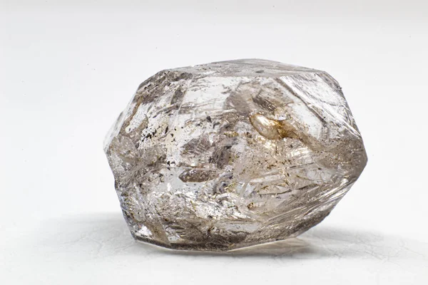 Echtes Natürlich Geformtes Doppelterminiertes Herkimer Diamantkristall Makro Aus Klarem Quarz — Stockfoto