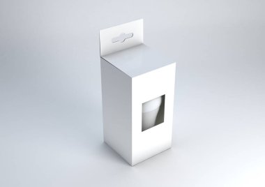 Bir LED Ampul ambalaj modelinin 3 boyutlu çizimi. Boşluk